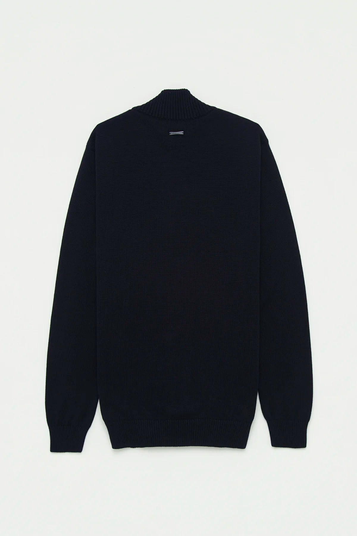 Chaqueta Punto Cierre Contraste Algodón Azul Oscuro